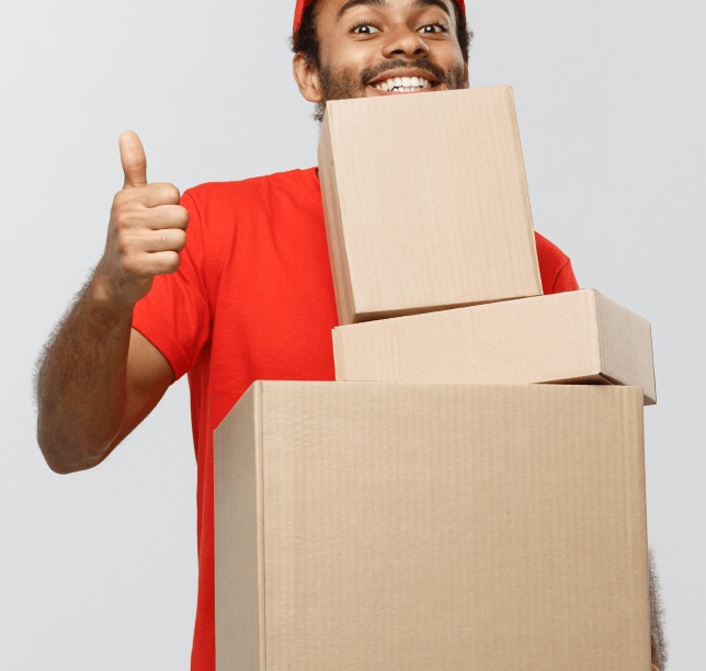 Delivery person with boxes
