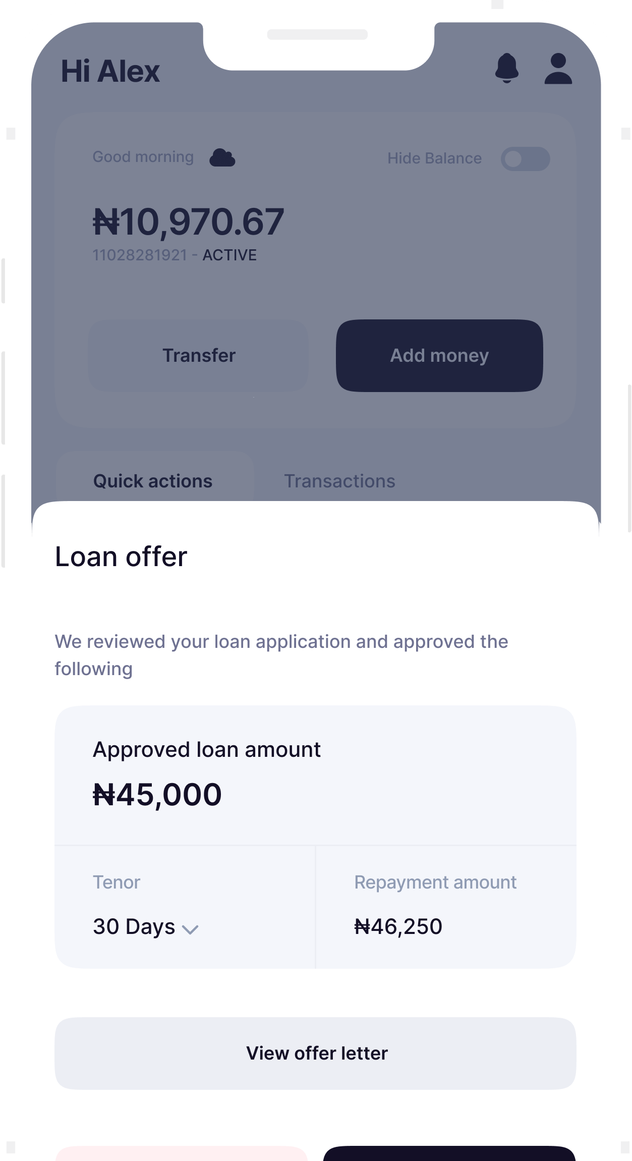 Credit feature preview