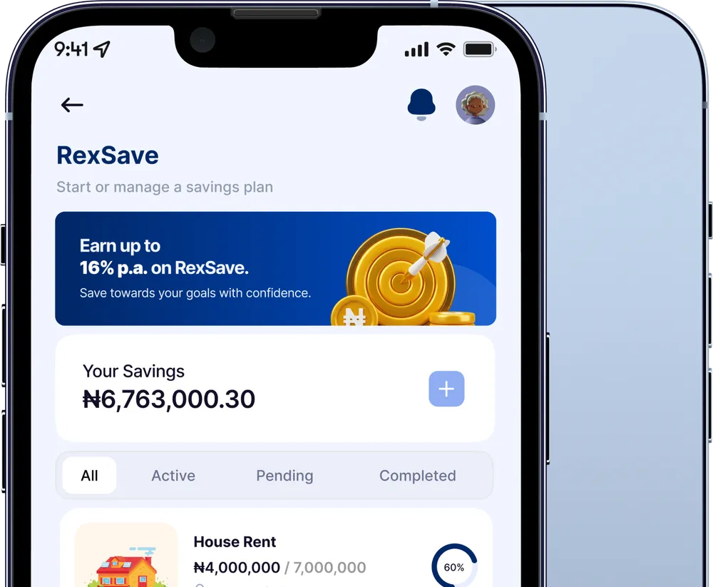 RexSave App Interface Mockup
